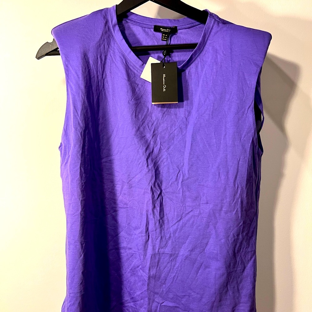 Massimo Dutti New Top with padded shoulders liliac purple